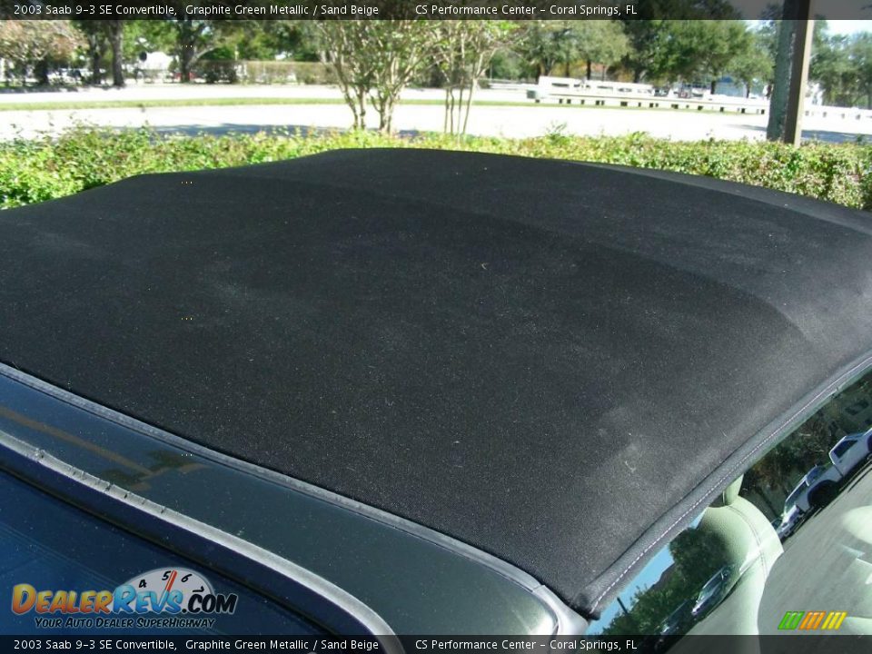 2003 Saab 9-3 SE Convertible Graphite Green Metallic / Sand Beige Photo #14