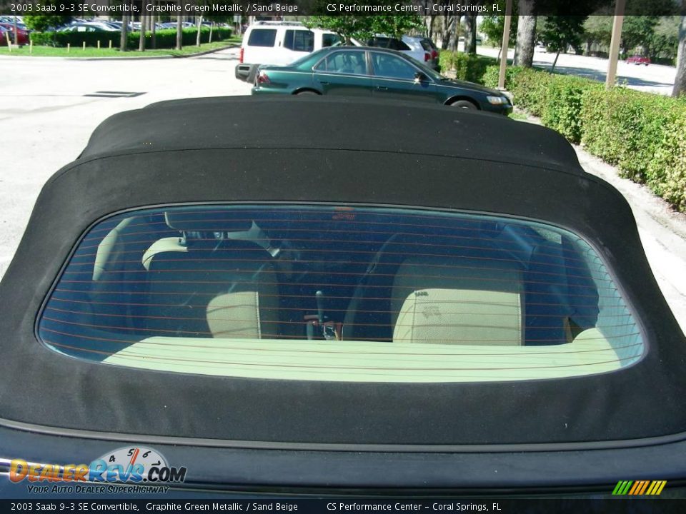 2003 Saab 9-3 SE Convertible Graphite Green Metallic / Sand Beige Photo #15