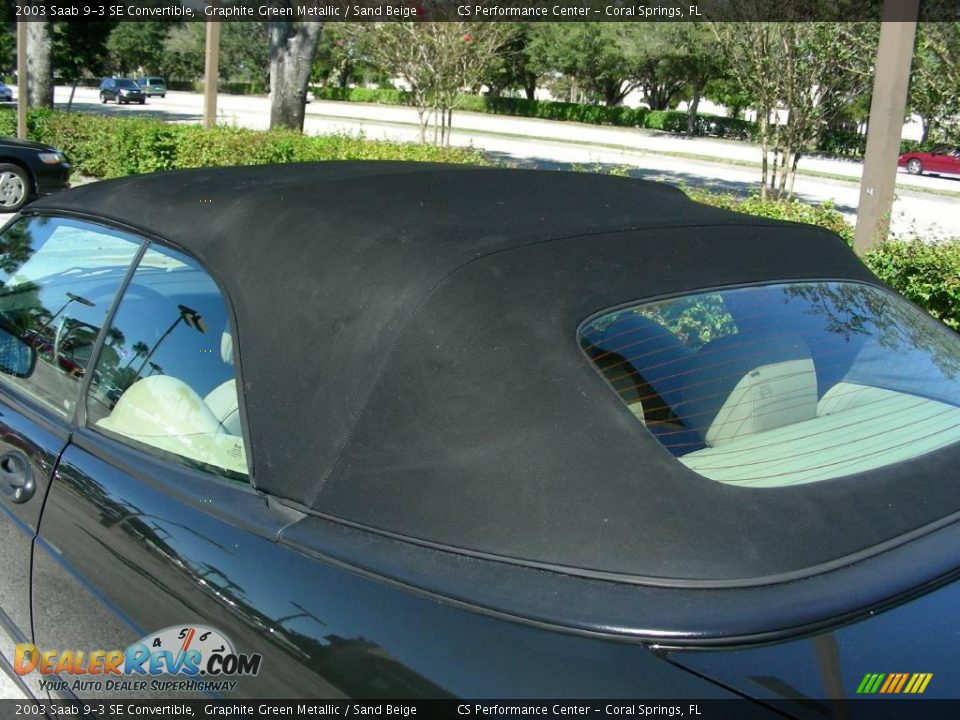 2003 Saab 9-3 SE Convertible Graphite Green Metallic / Sand Beige Photo #16