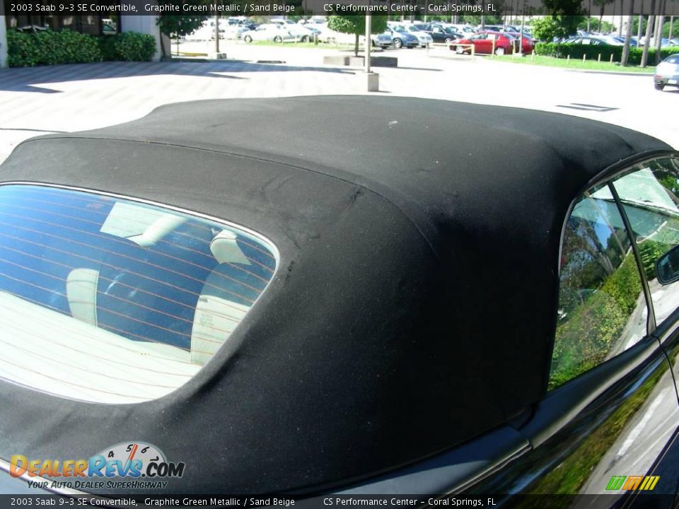 2003 Saab 9-3 SE Convertible Graphite Green Metallic / Sand Beige Photo #17