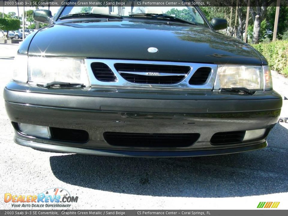2003 Saab 9-3 SE Convertible Graphite Green Metallic / Sand Beige Photo #18