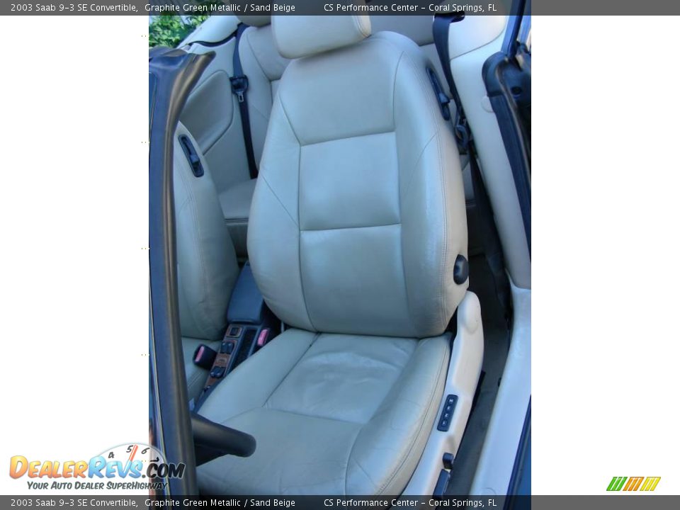 2003 Saab 9-3 SE Convertible Graphite Green Metallic / Sand Beige Photo #20