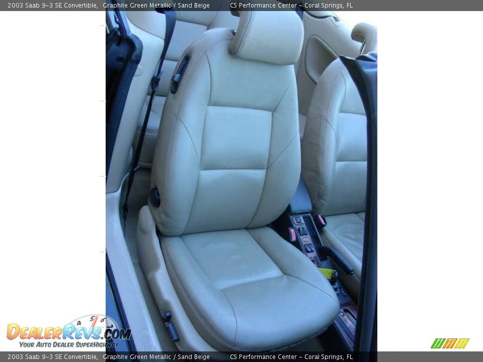 2003 Saab 9-3 SE Convertible Graphite Green Metallic / Sand Beige Photo #22
