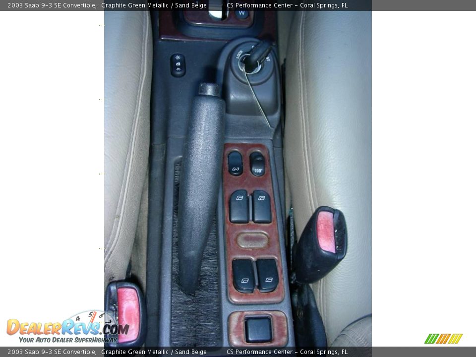 2003 Saab 9-3 SE Convertible Graphite Green Metallic / Sand Beige Photo #27