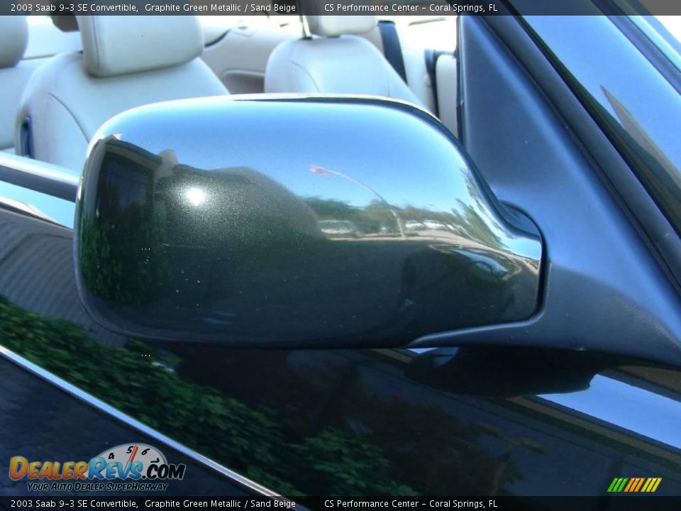 2003 Saab 9-3 SE Convertible Graphite Green Metallic / Sand Beige Photo #32