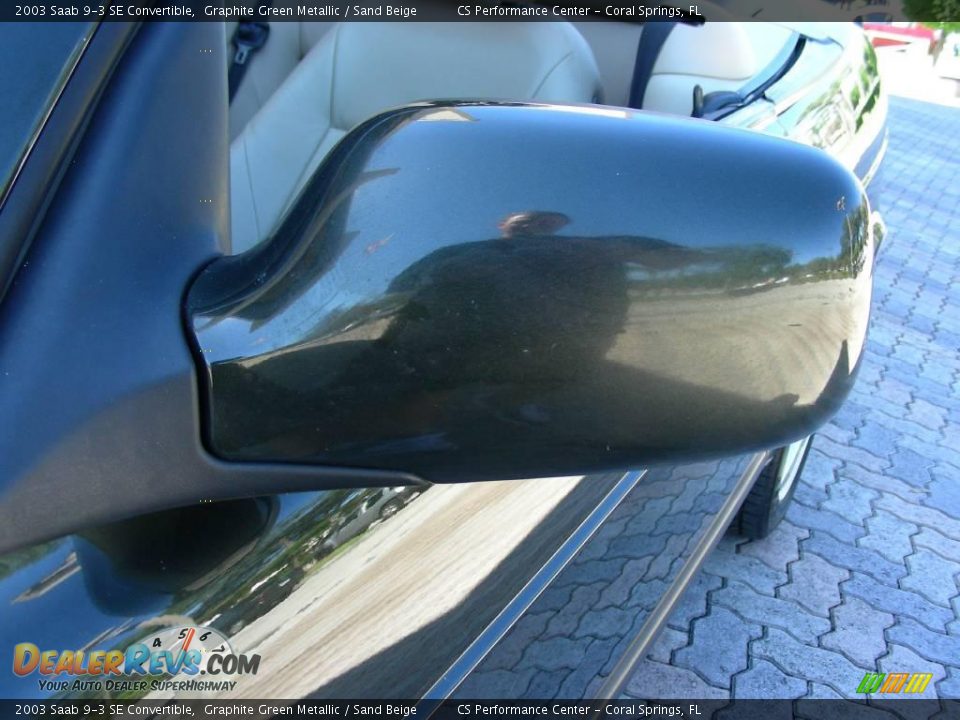 2003 Saab 9-3 SE Convertible Graphite Green Metallic / Sand Beige Photo #33
