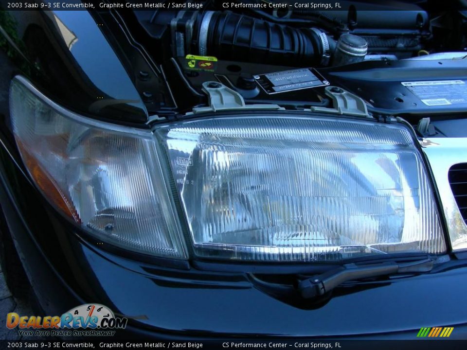 2003 Saab 9-3 SE Convertible Graphite Green Metallic / Sand Beige Photo #34