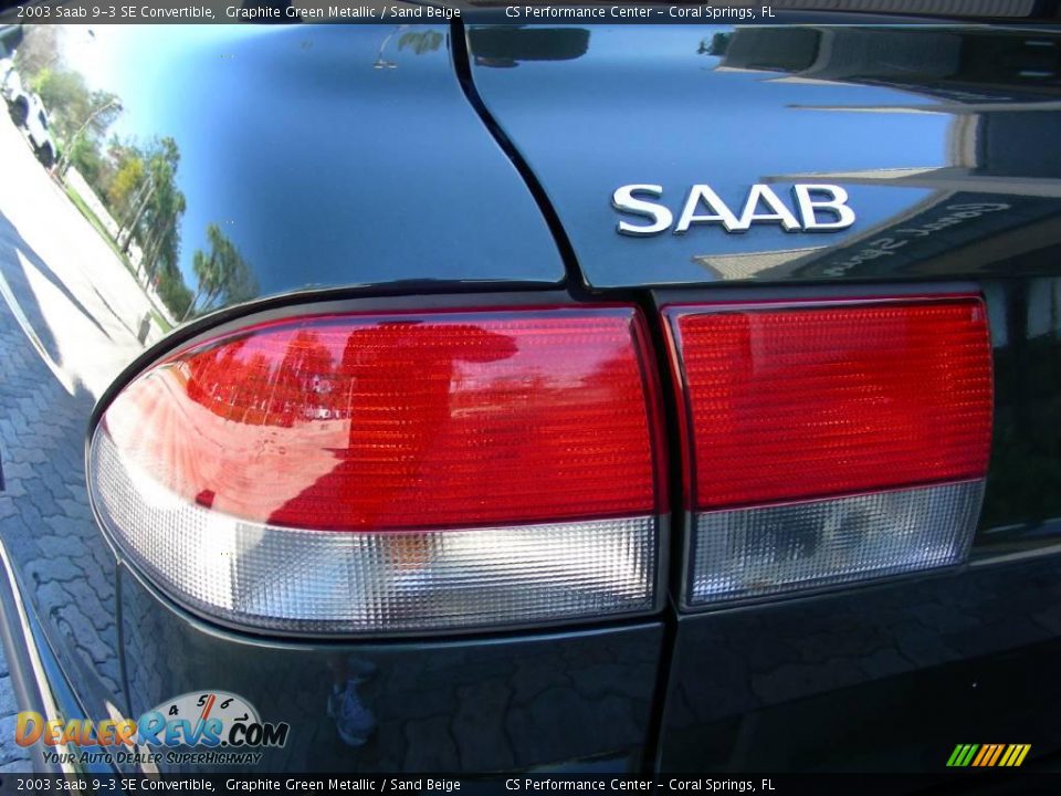 2003 Saab 9-3 SE Convertible Graphite Green Metallic / Sand Beige Photo #36