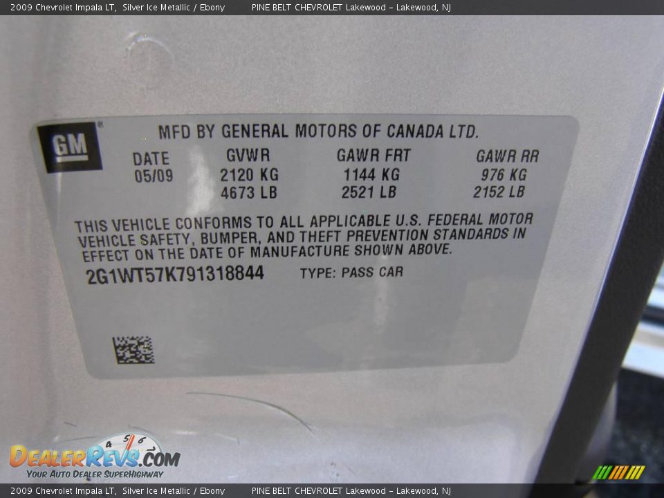 2009 Chevrolet Impala LT Silver Ice Metallic / Ebony Photo #14