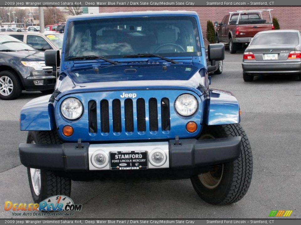2009 Jeep Wrangler Unlimited Sahara 4x4 Deep Water Blue Pearl / Dark Slate Gray/Medium Slate Gray Photo #2