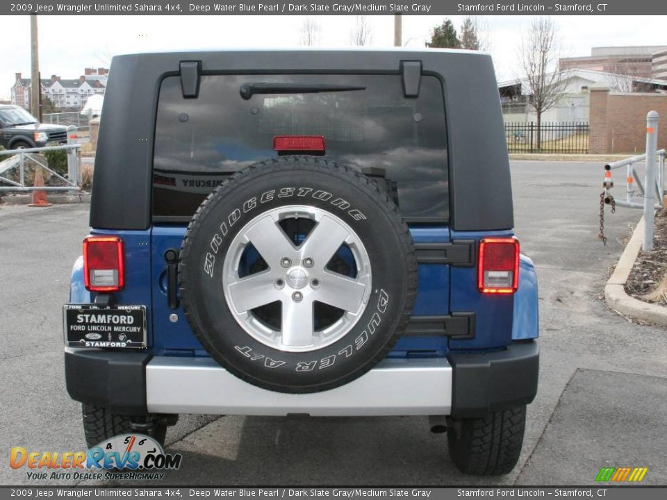 2009 Jeep Wrangler Unlimited Sahara 4x4 Deep Water Blue Pearl / Dark Slate Gray/Medium Slate Gray Photo #6
