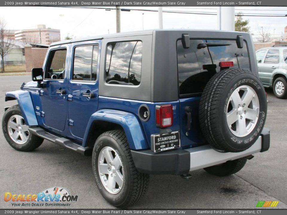 2009 Jeep Wrangler Unlimited Sahara 4x4 Deep Water Blue Pearl / Dark Slate Gray/Medium Slate Gray Photo #8