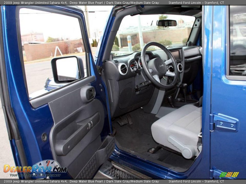 2009 Jeep Wrangler Unlimited Sahara 4x4 Deep Water Blue Pearl / Dark Slate Gray/Medium Slate Gray Photo #10