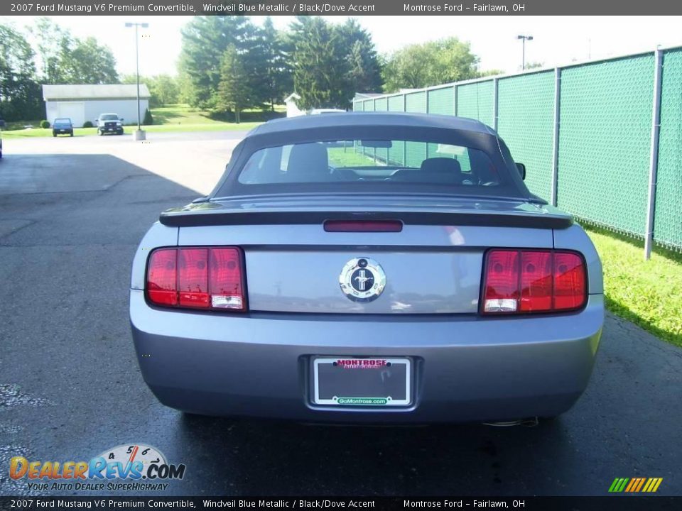2007 Ford Mustang V6 Premium Convertible Windveil Blue Metallic / Black/Dove Accent Photo #4