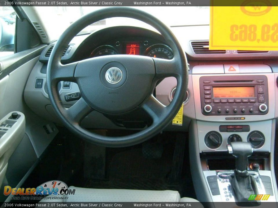 2006 Volkswagen Passat 2.0T Sedan Arctic Blue Silver / Classic Grey Photo #15