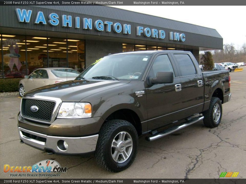 2008 Ford F150 XLT SuperCrew 4x4 Stone Green Metallic / Medium/Dark Flint Photo #1