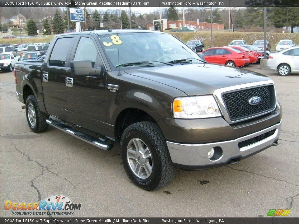 2008 Ford F150 XLT SuperCrew 4x4 Stone Green Metallic / Medium/Dark Flint Photo #10