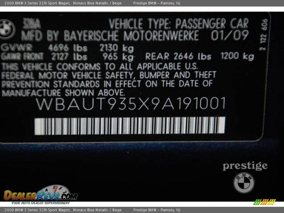 2009 BMW 3 Series 328i Sport Wagon Monaco Blue Metallic / Beige Photo #16