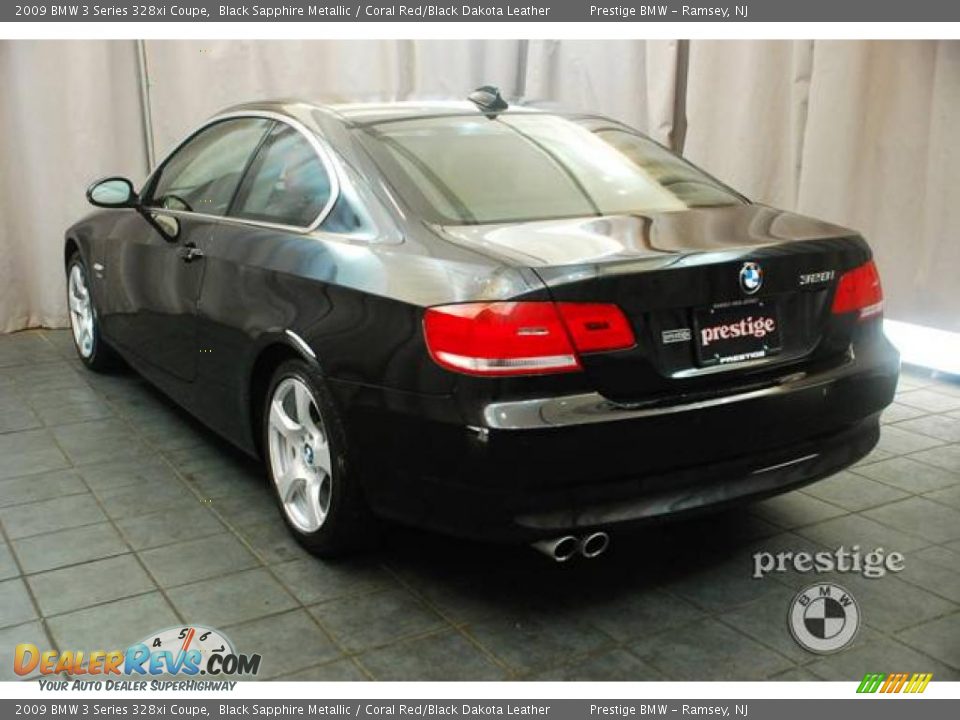 2009 BMW 3 Series 328xi Coupe Black Sapphire Metallic / Coral Red/Black Dakota Leather Photo #3