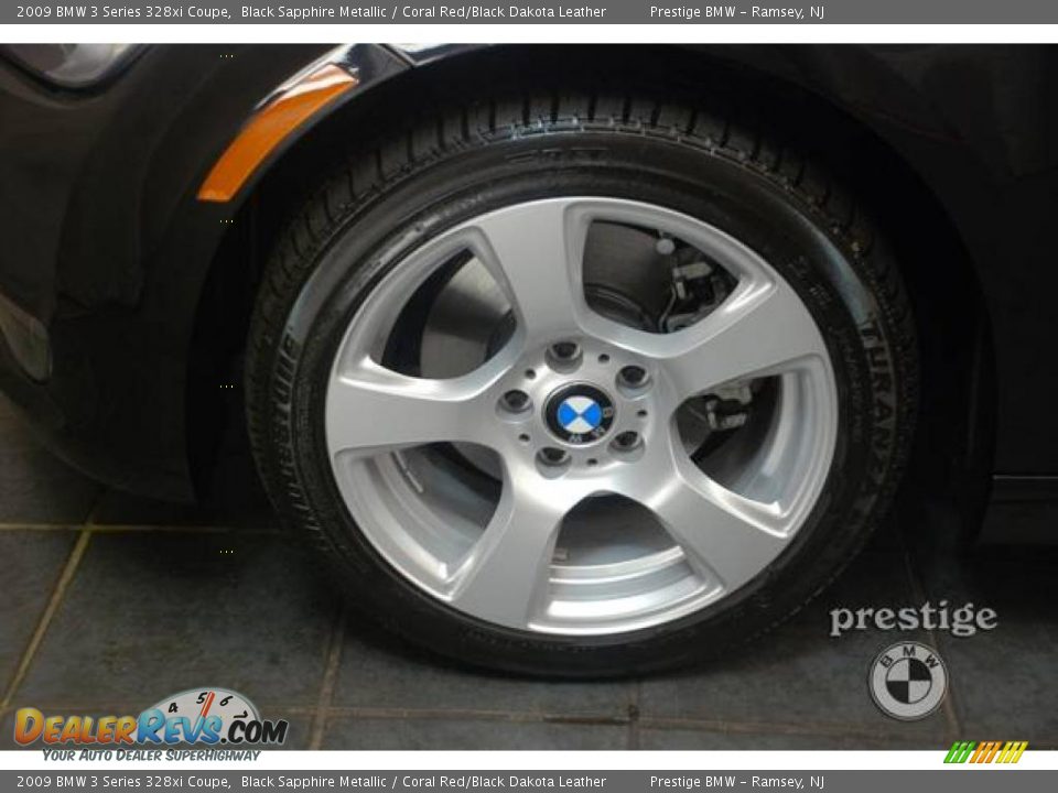 2009 BMW 3 Series 328xi Coupe Black Sapphire Metallic / Coral Red/Black Dakota Leather Photo #4