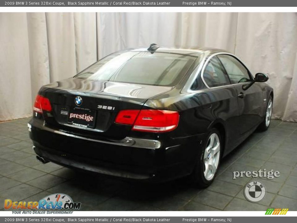 2009 BMW 3 Series 328xi Coupe Black Sapphire Metallic / Coral Red/Black Dakota Leather Photo #6