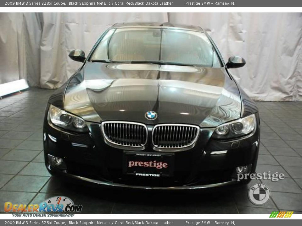 2009 BMW 3 Series 328xi Coupe Black Sapphire Metallic / Coral Red/Black Dakota Leather Photo #7
