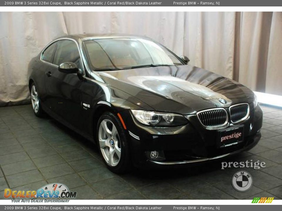 2009 BMW 3 Series 328xi Coupe Black Sapphire Metallic / Coral Red/Black Dakota Leather Photo #8