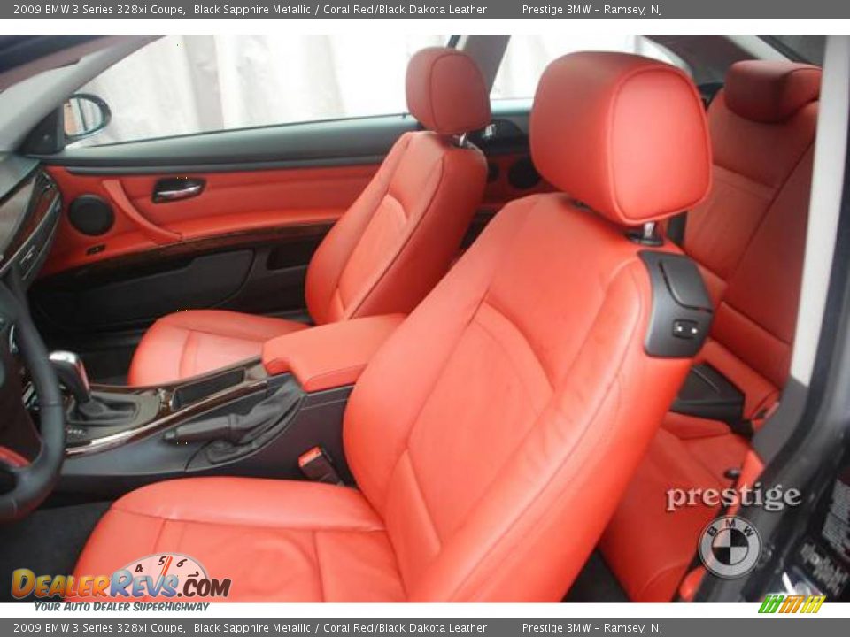 2009 BMW 3 Series 328xi Coupe Black Sapphire Metallic / Coral Red/Black Dakota Leather Photo #12