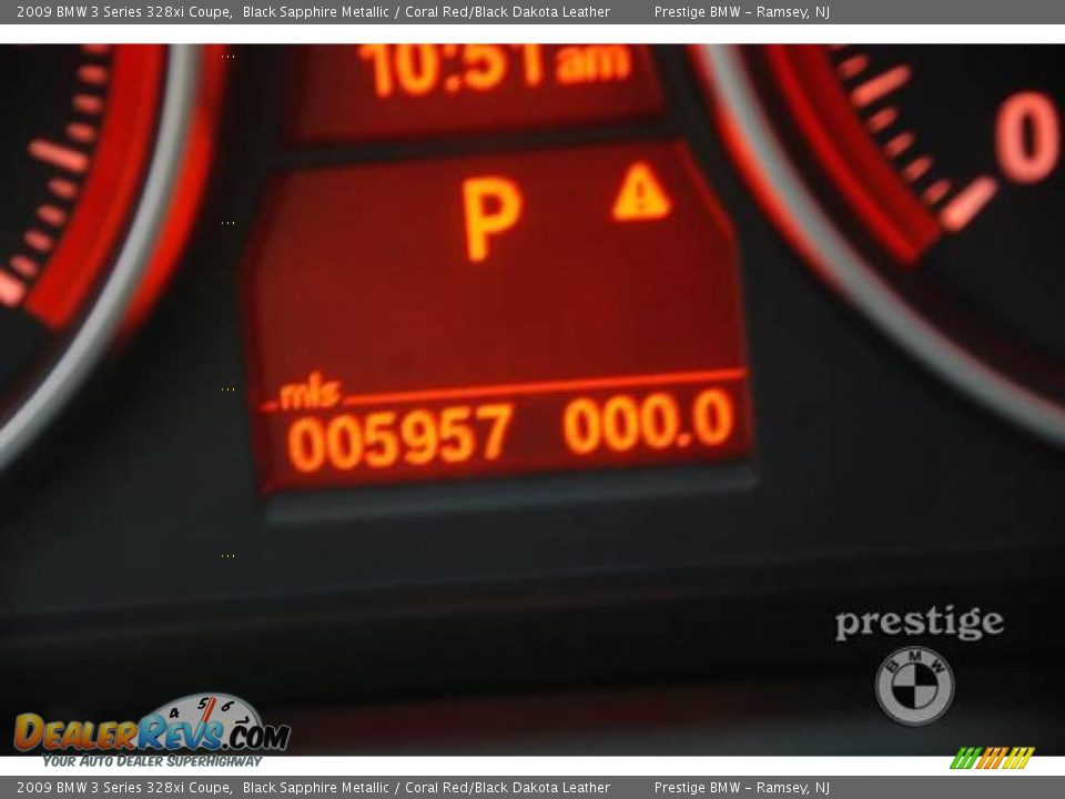 2009 BMW 3 Series 328xi Coupe Black Sapphire Metallic / Coral Red/Black Dakota Leather Photo #17