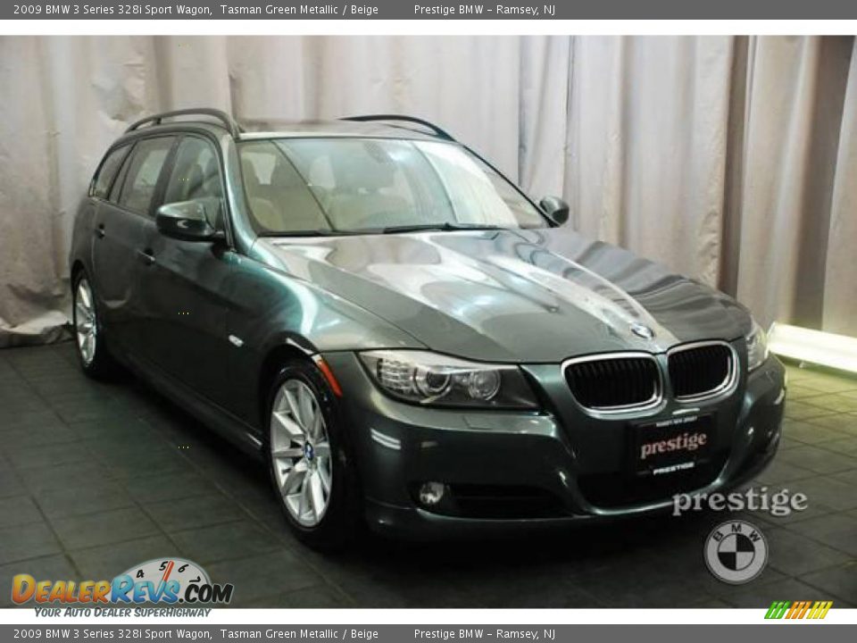 2009 BMW 3 Series 328i Sport Wagon Tasman Green Metallic / Beige Photo #6