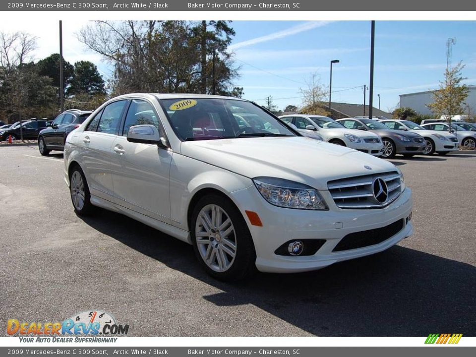 2009 Mercedes-Benz C 300 Sport Arctic White / Black Photo #1