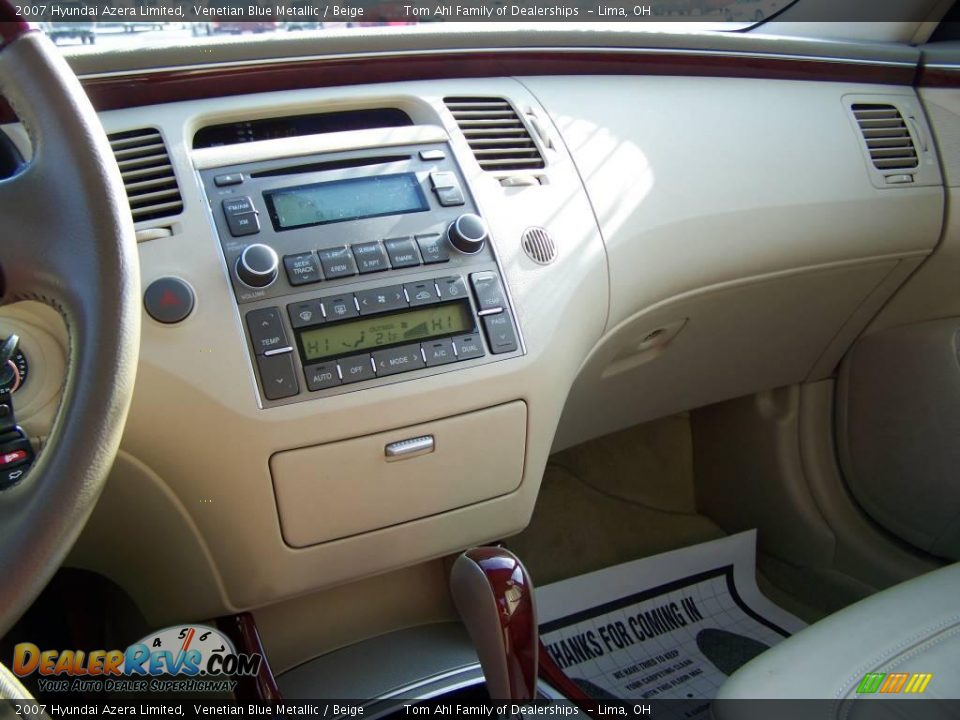 2007 Hyundai Azera Limited Venetian Blue Metallic / Beige Photo #20
