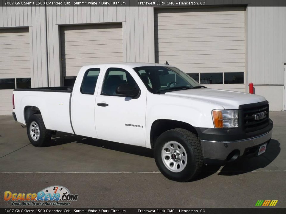 2007 GMC Sierra 1500 Extended Cab Summit White / Dark Titanium Photo #1
