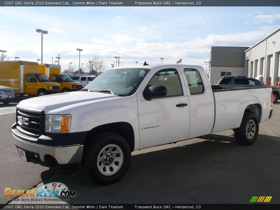 2007 GMC Sierra 1500 Extended Cab Summit White / Dark Titanium Photo #3