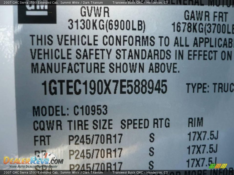 2007 GMC Sierra 1500 Extended Cab Summit White / Dark Titanium Photo #16