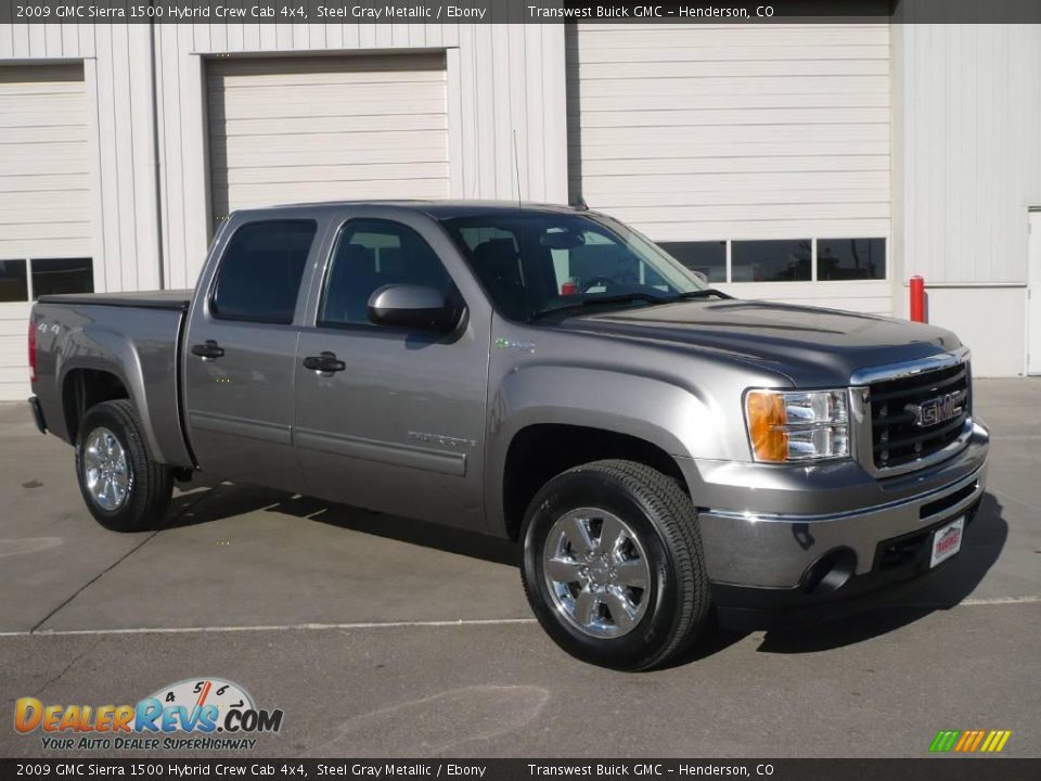 2009 GMC Sierra 1500 Hybrid Crew Cab 4x4 Steel Gray Metallic / Ebony Photo #1