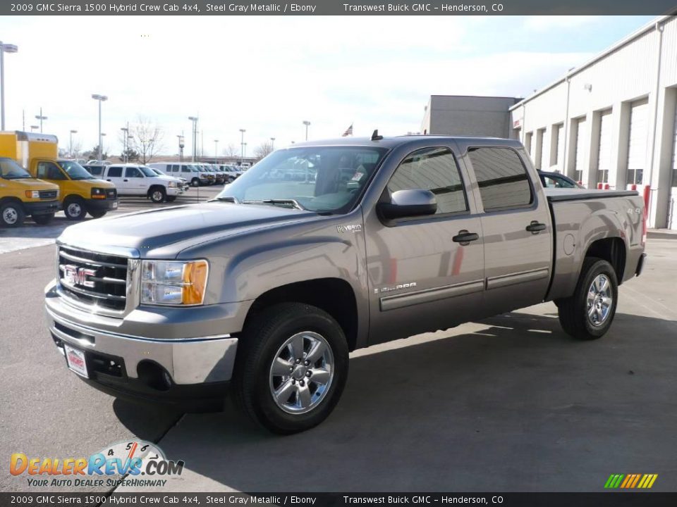 2009 GMC Sierra 1500 Hybrid Crew Cab 4x4 Steel Gray Metallic / Ebony Photo #3