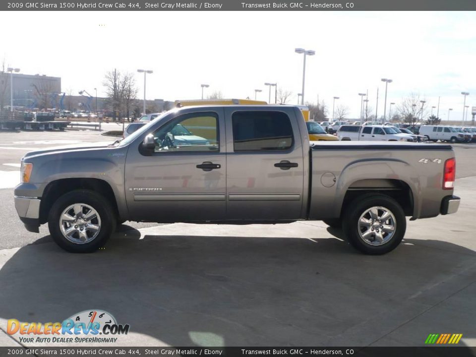 2009 GMC Sierra 1500 Hybrid Crew Cab 4x4 Steel Gray Metallic / Ebony Photo #4