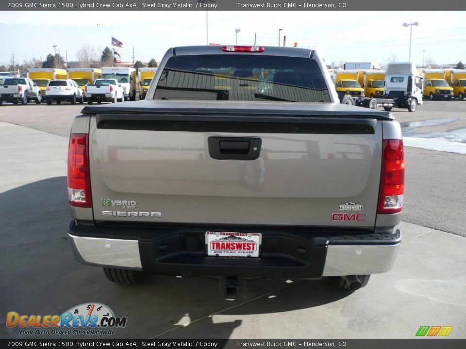 2009 GMC Sierra 1500 Hybrid Crew Cab 4x4 Steel Gray Metallic / Ebony Photo #5
