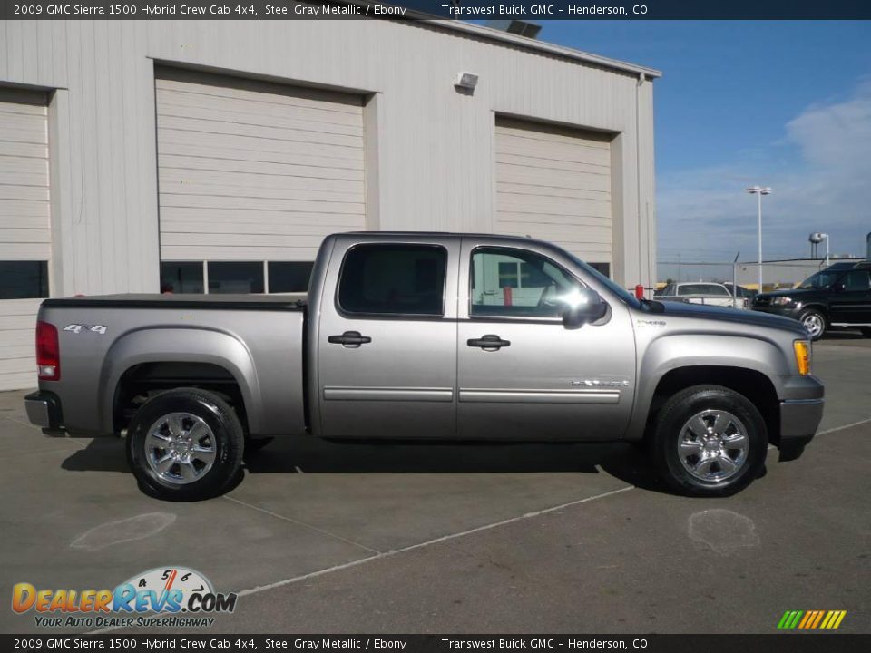2009 GMC Sierra 1500 Hybrid Crew Cab 4x4 Steel Gray Metallic / Ebony Photo #6