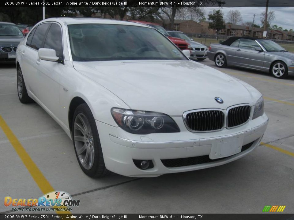 2006 BMW 7 Series 750Li Sedan Alpine White / Dark Beige/Beige III Photo #4