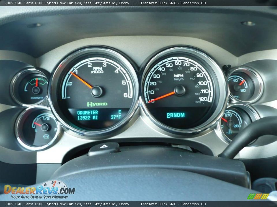 2009 GMC Sierra 1500 Hybrid Crew Cab 4x4 Steel Gray Metallic / Ebony Photo #20