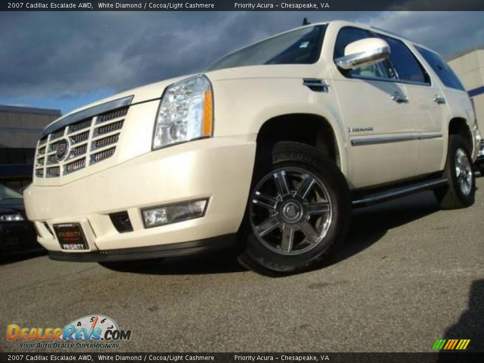 2007 Cadillac Escalade AWD White Diamond / Cocoa/Light Cashmere Photo #1