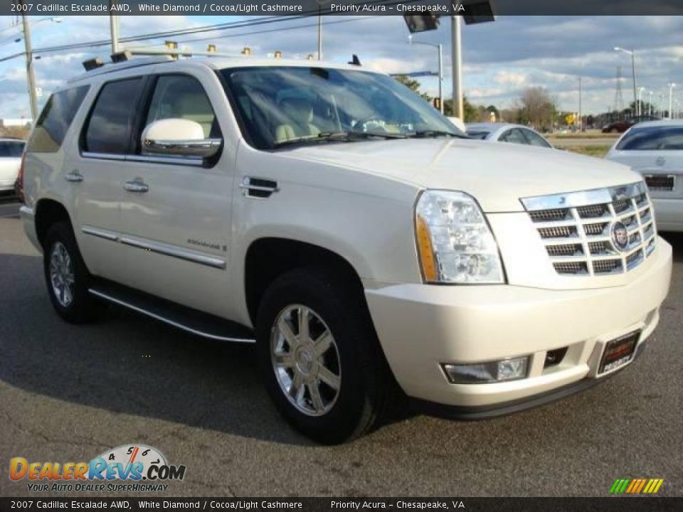 2007 Cadillac Escalade AWD White Diamond / Cocoa/Light Cashmere Photo #6