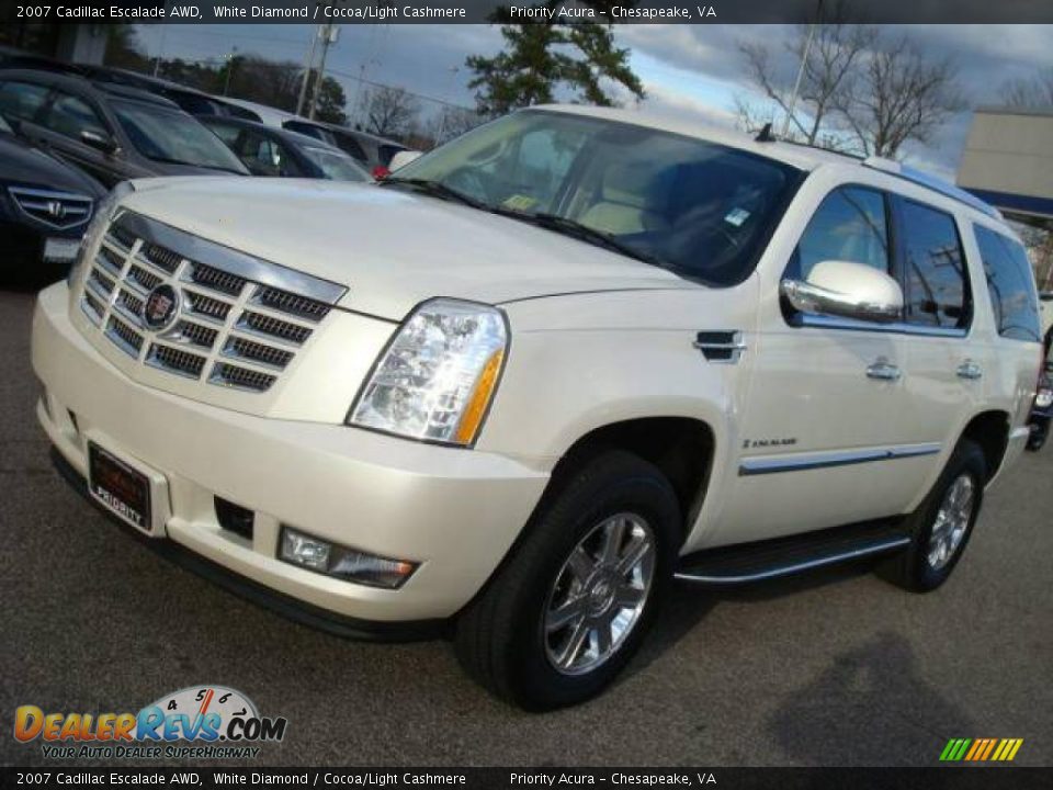 2007 Cadillac Escalade AWD White Diamond / Cocoa/Light Cashmere Photo #8