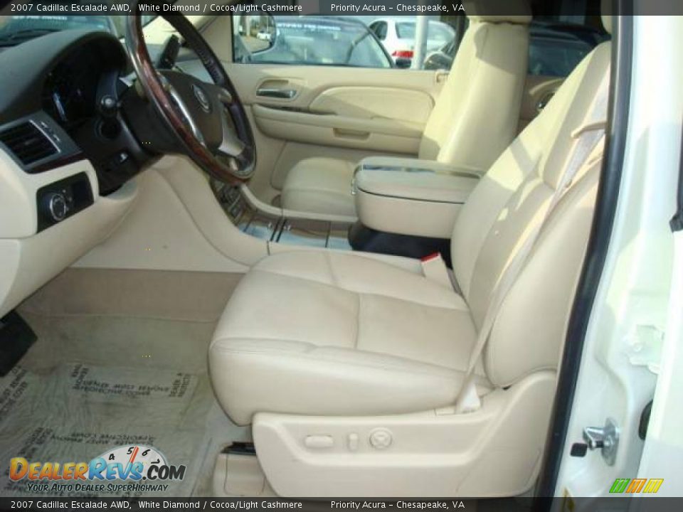 2007 Cadillac Escalade AWD White Diamond / Cocoa/Light Cashmere Photo #9