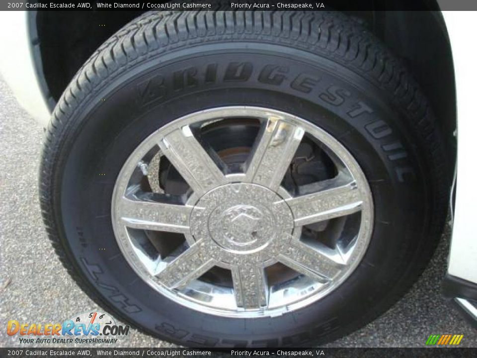 2007 Cadillac Escalade AWD White Diamond / Cocoa/Light Cashmere Photo #36