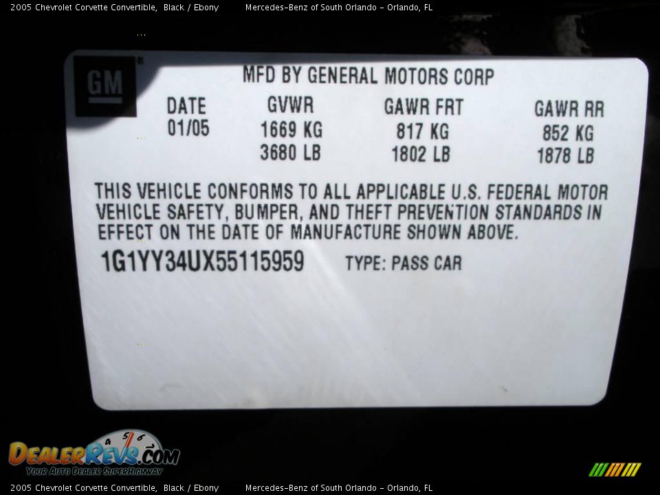 2005 Chevrolet Corvette Convertible Black / Ebony Photo #29