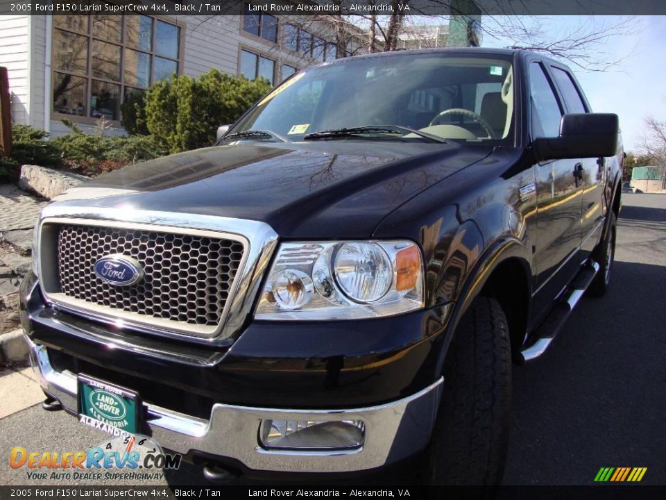 2005 Ford F150 Lariat SuperCrew 4x4 Black / Tan Photo #1