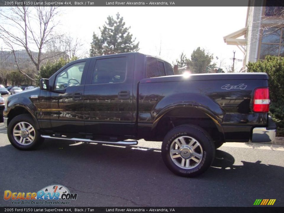 2005 Ford F150 Lariat SuperCrew 4x4 Black / Tan Photo #2